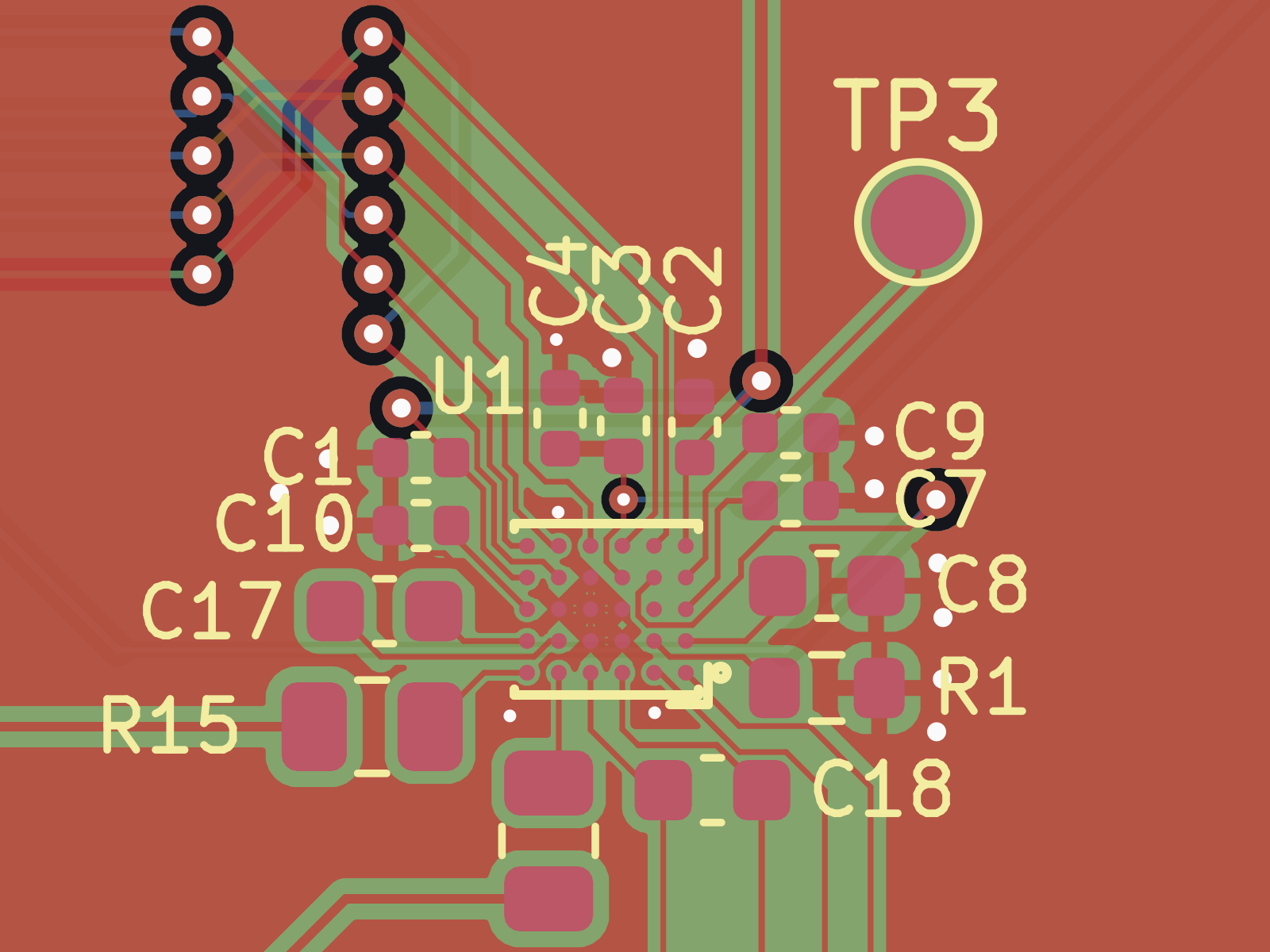 MAX30001 routing on the first HydroGuard prototype